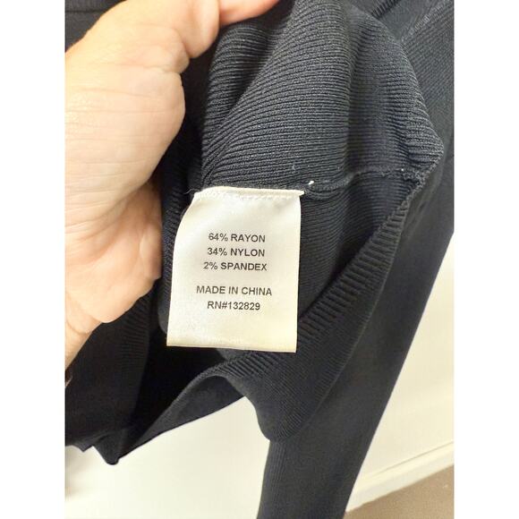 Michael Costello x REVOLVE Asym Cut Out Dolman Ribbed Crop Sweater Black Medium - Picture 4 of 5